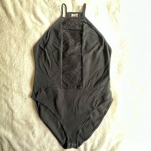 PINK-Victoria's Secret VS Black Bodysuit Sz L